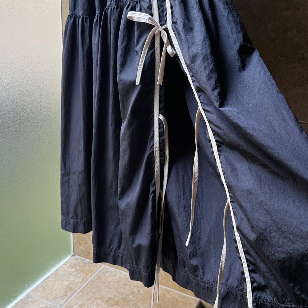 Daily Practice Bowline Midi Dress Anthropologie Track Stripe Side Ties Pockets - Picture 11 of 17